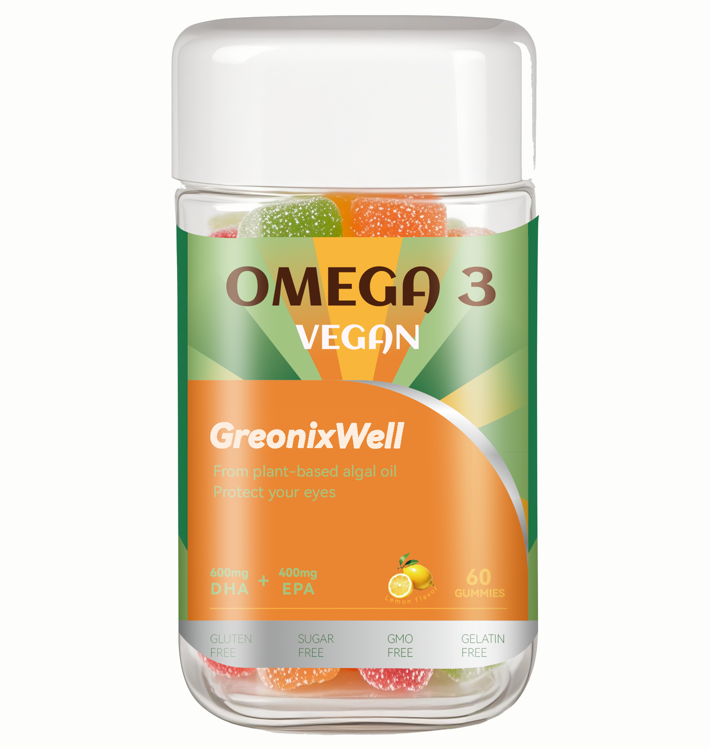 Omega-3 Vegan Gummies for Eye Health - Plant-Based DHA & EPA